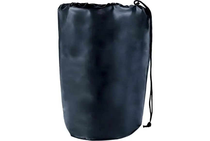 A black bag is sitting on the ground